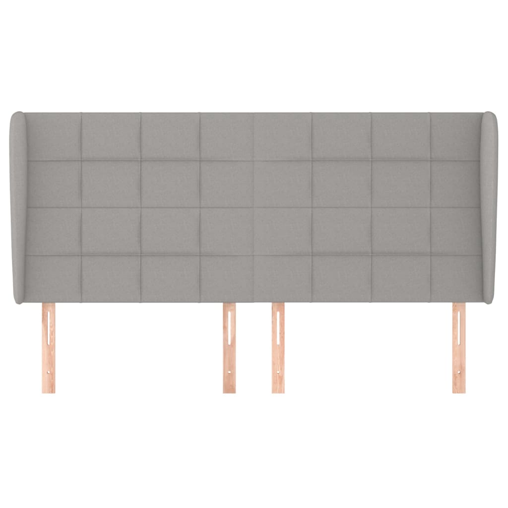 Testiera ad Orecchio-Testata con Orecchie Grigio Chiaro 203x23x118/128 cm in Tessuto 730341