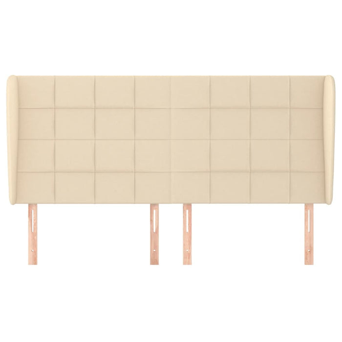 Testiera ad Orecchio-Testata con Orecchie Crema 203x23x118/128 cm in Tessuto 805213