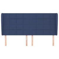 Testiera ad Orecchio-Testata con Orecchie Blu 203x23x118/128 cm in Tessuto 365765