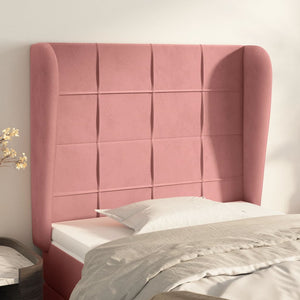 Testiera ad Orecchio Rosa 93x23x118/128 cm in Velluto 3117997