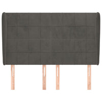 Testiera ad Orecchio-Testata con Orecchie GrigioScuro 147x23x118/128cm in Velluto 955044