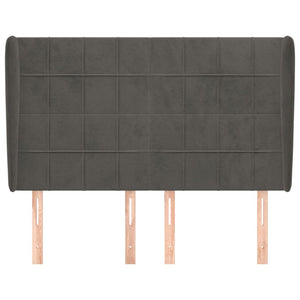 Testiera ad Orecchio-Testata con Orecchie GrigioScuro 147x23x118/128cm in Velluto 955044