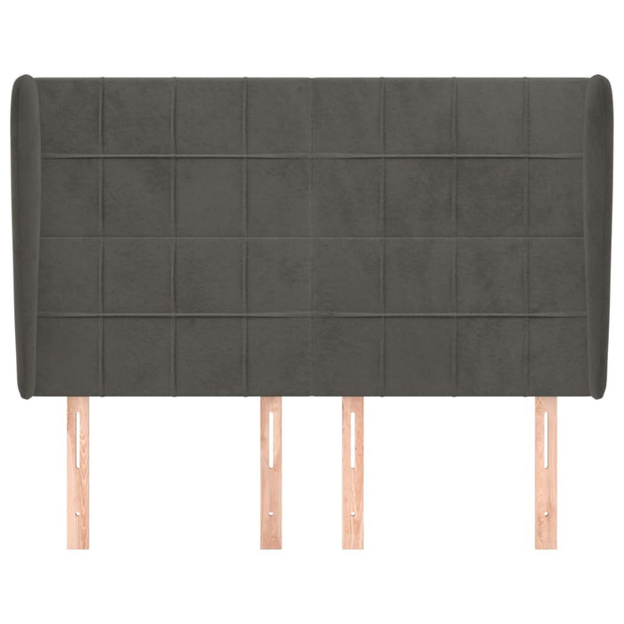 Testiera ad Orecchio-Testata con Orecchie GrigioScuro 147x23x118/128cm in Velluto 955044