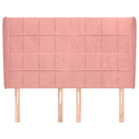 Testiera ad Orecchio-Testata con Orecchie Rosa 147x23x118/128 cm in Velluto 227197