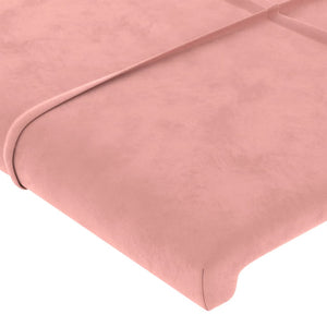 Testiera ad Orecchio-Testata con Orecchie Rosa 147x23x118/128 cm in Velluto 227197