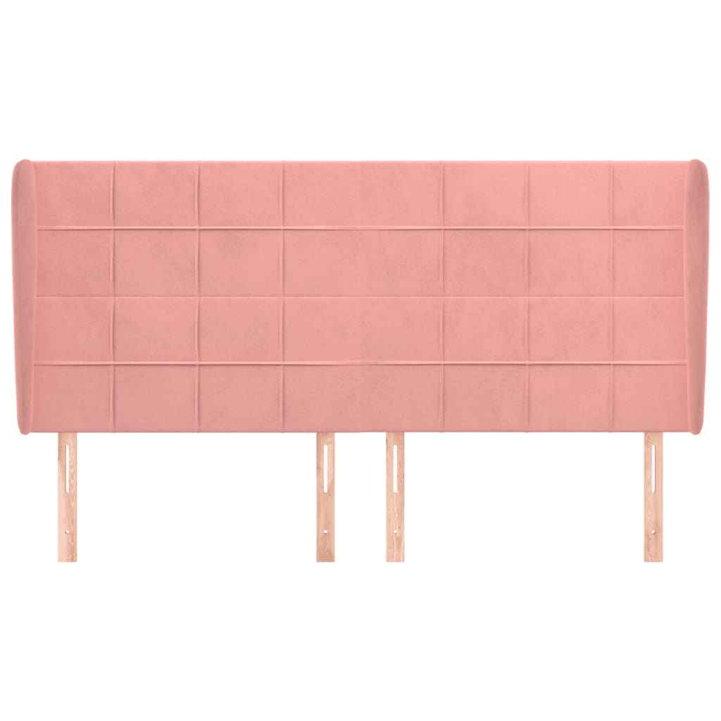 Testiera ad Orecchio Rosa 163x23x118/128 cm in Velluto 3118015