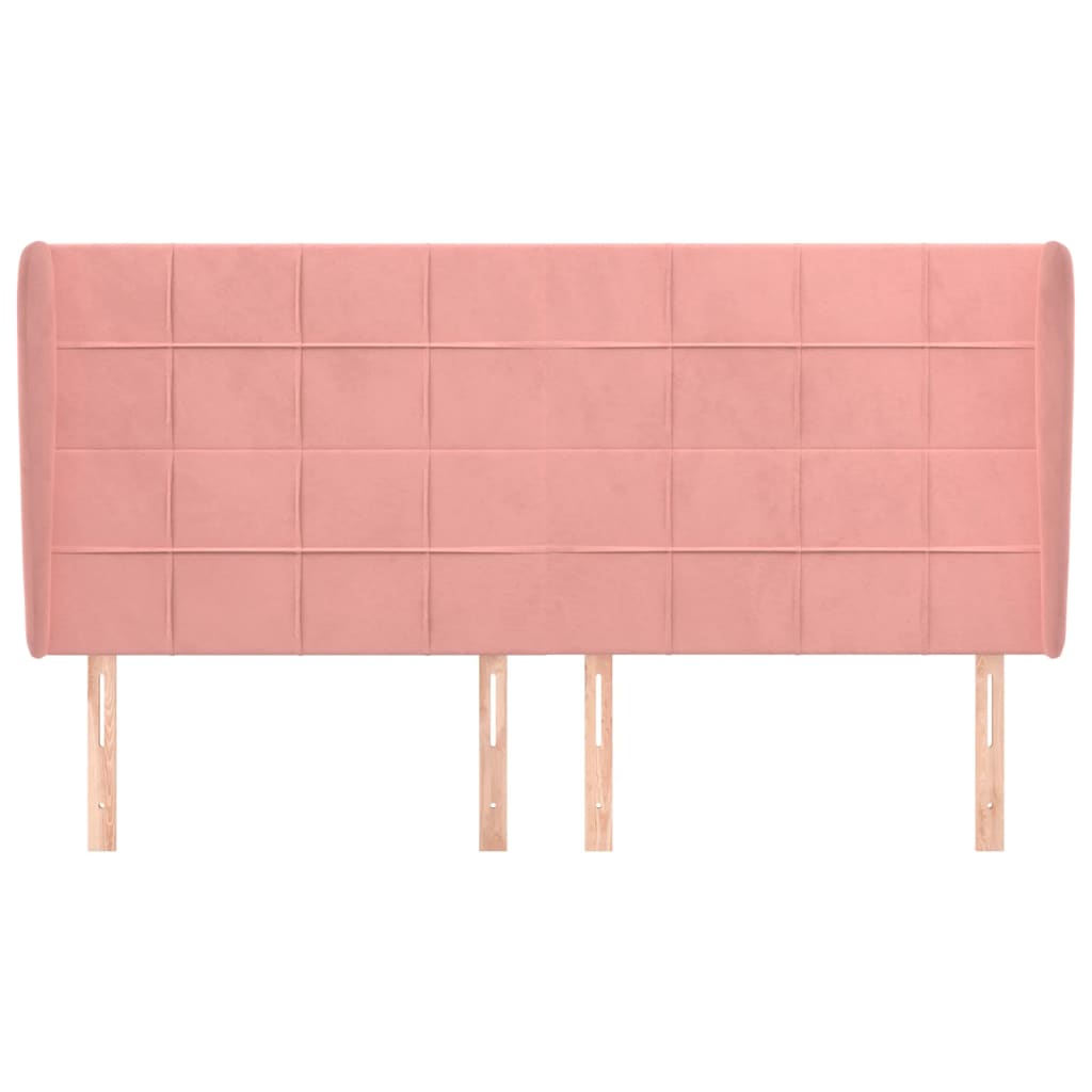 Testiera ad Orecchio Rosa 183x23x118/128 cm in Velluto 3118021