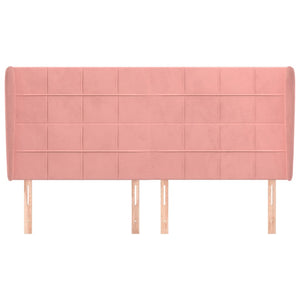 Testiera ad Orecchio Rosa 183x23x118/128 cm in Velluto 3118021