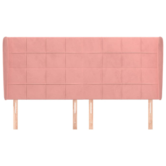 Testiera ad Orecchio Rosa 183x23x118/128 cm in Velluto 3118021