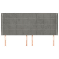 Testiera ad Orecchio Grigio Chiaro 203x23x118/128 cm in Velluto cod mxl 49227