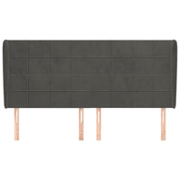 Testiera ad Orecchio-Testata con Orecchie GrigioScuro 203x23x118/128cm in Velluto 992569