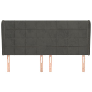 Testiera ad Orecchio-Testata con Orecchie GrigioScuro 203x23x118/128cm in Velluto 992569