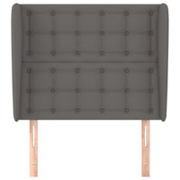 Testiera ad Orecchio Grigia 83x23x118/128 cm in Similpelle