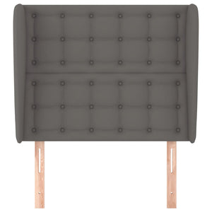 Testiera ad Orecchio Grigia 83x23x118/128 cm in Similpelle