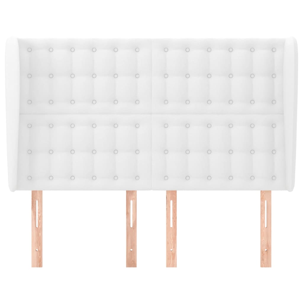 Testiera ad Orecchio-Testata con Orecchie Bianca 147x23x118/128 cm in Similpelle 720339