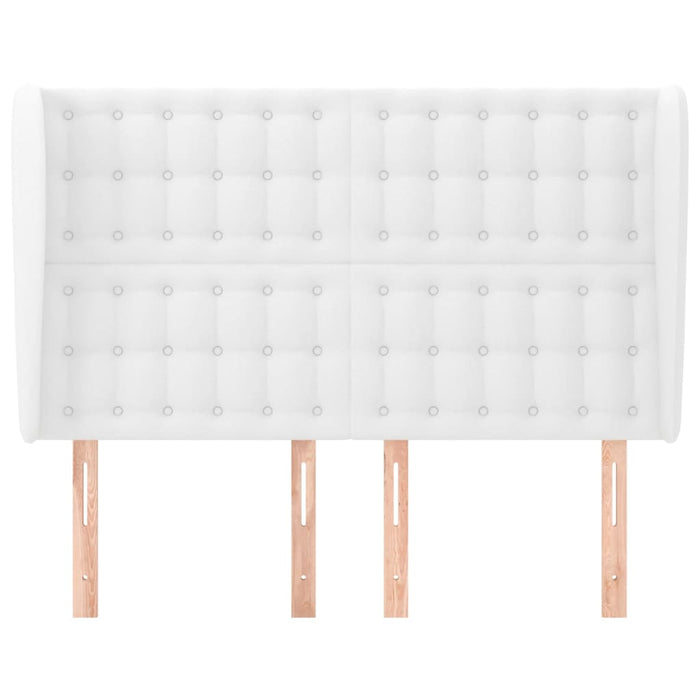 Testiera ad Orecchio-Testata con Orecchie Bianca 147x23x118/128 cm in Similpelle 720339