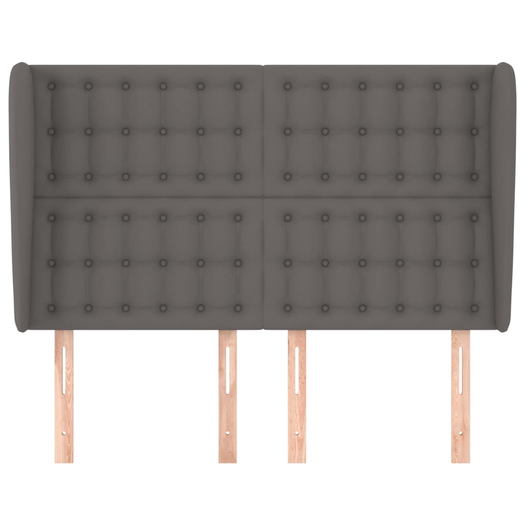 Testiera ad Orecchio-Testata con Orecchie Grigio 147x23x118/128cm in Similpelle 308543