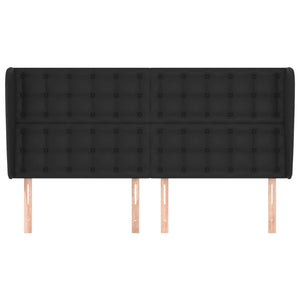 Testiera ad Orecchio Nera 203x23x118/128 cm in Similpelle 3118064