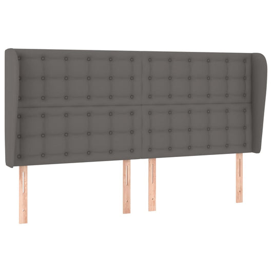 Testiera ad Orecchio-Testata con Orecchie Grigio 203x23x118/128cm in Similpelle 777209