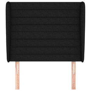 Testiera ad Orecchio Nera 83x23x118/128 cm in Tessuto 3118072