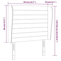 Testiera ad Orecchio Marrone Scuro 83x23x118/128 cm in Tessuto 3118073