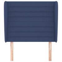 Testiera ad Orecchio-Testata con Orecchie Blu 83x23x118/128 cm in Tessuto 651063