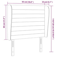 Testiera ad Orecchio-Testata con Orecchie Grigio Chiaro 93x23x118/128 cm in Tessuto 920087