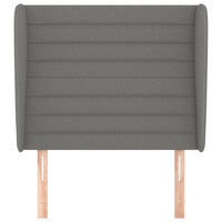 Testiera ad Orecchio-Testata con Orecchie Grigio Scuro 93x23x118/128 cm in Tessuto 834241