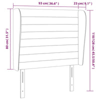 Testiera ad Orecchio-Testata con Orecchie Marrone Scuro 93x23x118/128 cm in Tessuto 661603