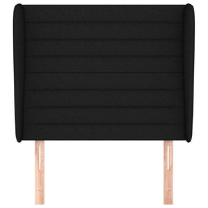 Testiera ad Orecchio Nera 103x23x118/128 cm in Tessuto 3118088