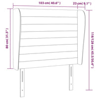 Testiera ad Orecchio Nera 103x23x118/128 cm in Tessuto 3118088