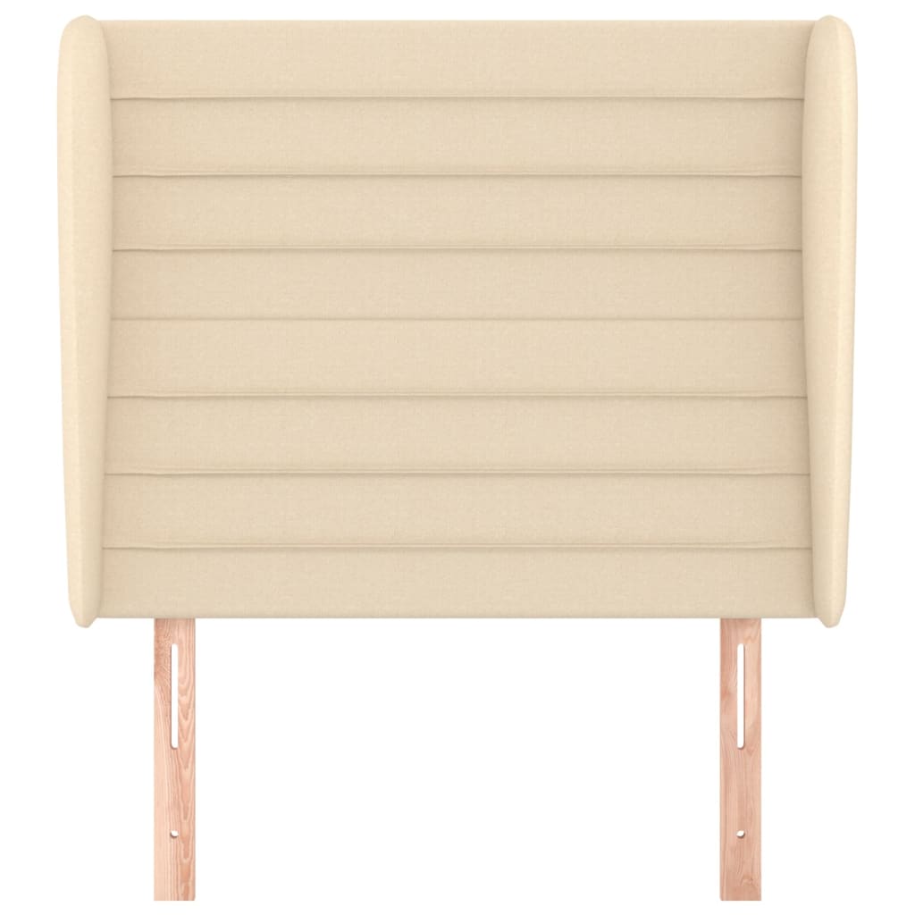 Testiera ad Orecchio-Testata con Orecchie Crema 103x23x118/128 cm in Tessuto 906624