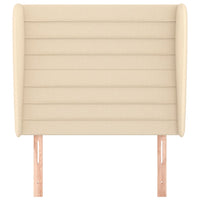 Testiera ad Orecchio-Testata con Orecchie Crema 103x23x118/128 cm in Tessuto 906624