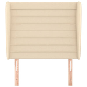 Testiera ad Orecchio-Testata con Orecchie Crema 103x23x118/128 cm in Tessuto 906624