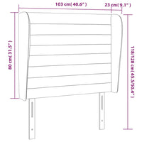 Testiera ad Orecchio-Testata con Orecchie Crema 103x23x118/128 cm in Tessuto 906624
