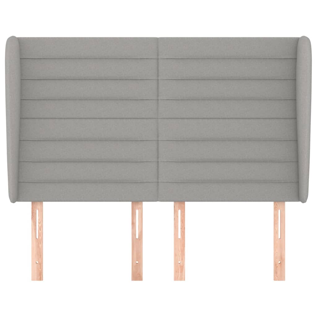 Testiera ad Orecchio-Testata con Orecchie Grigio Chiaro 147x23x118/128 cm in Tessuto 570406