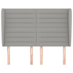 Testiera ad Orecchio-Testata con Orecchie Grigio Chiaro 147x23x118/128 cm in Tessuto 570406