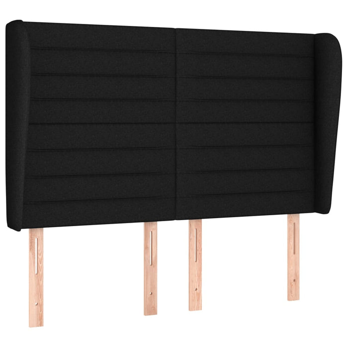 Testiera ad Orecchio-Testata con Orecchie Nera 147 x 23 x 118/128 cm in Tessuto 853871