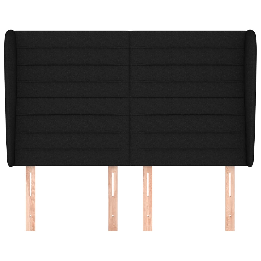 Testiera ad Orecchio-Testata con Orecchie Nera 147 x 23 x 118/128 cm in Tessuto 853871