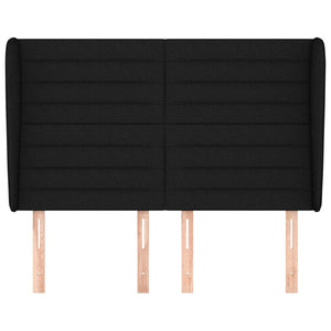 Testiera ad Orecchio-Testata con Orecchie Nera 147 x 23 x 118/128 cm in Tessuto 853871