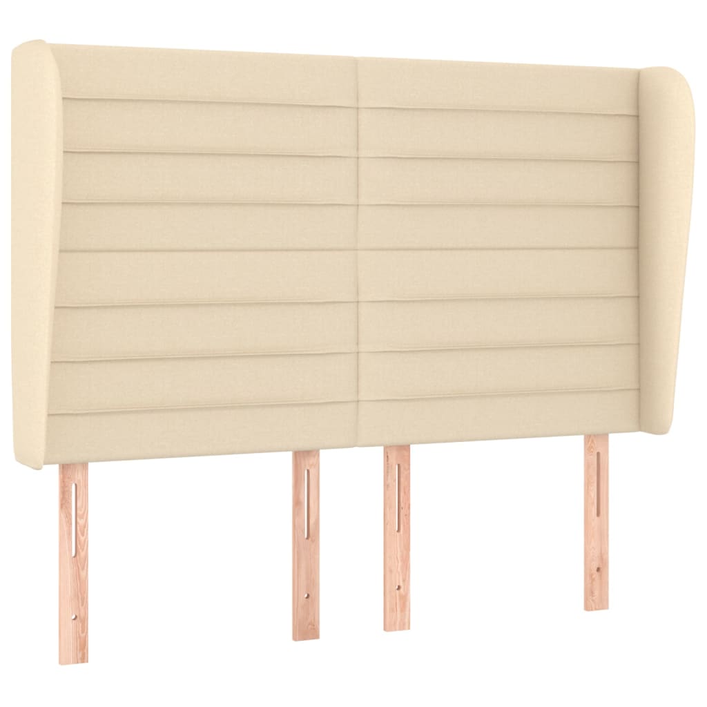 Testiera ad Orecchio-Testata con Orecchie Crema 147 x 23 x 118/128 cm in Tessuto 481993