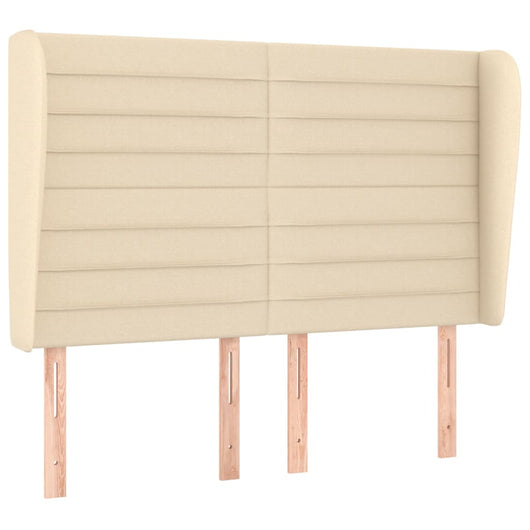 Testiera ad Orecchio-Testata con Orecchie Crema 147 x 23 x 118/128 cm in Tessuto 481993