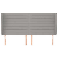 Testiera ad Orecchio-Testata con Orecchie Grigio Chiaro 163x23x118/128 cm in Tessuto 908336