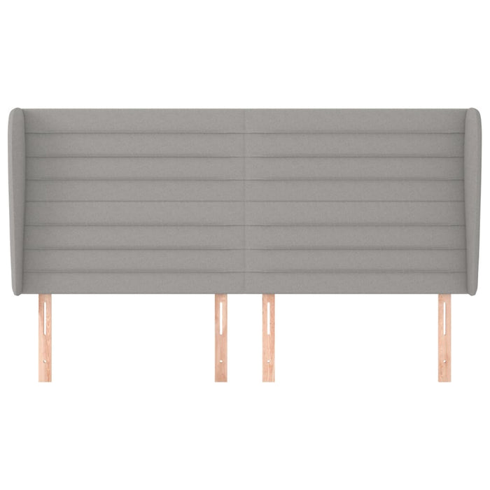 Testiera ad Orecchio-Testata con Orecchie Grigio Chiaro 163x23x118/128 cm in Tessuto 908336