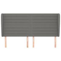 Testiera ad Orecchio-Testata con Orecchie GrigioScuro 163x23x118/128cm in Tessuto 404073