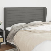 Testiera ad Orecchio-Testata con Orecchie GrigioScuro 163x23x118/128cm in Tessuto 404073