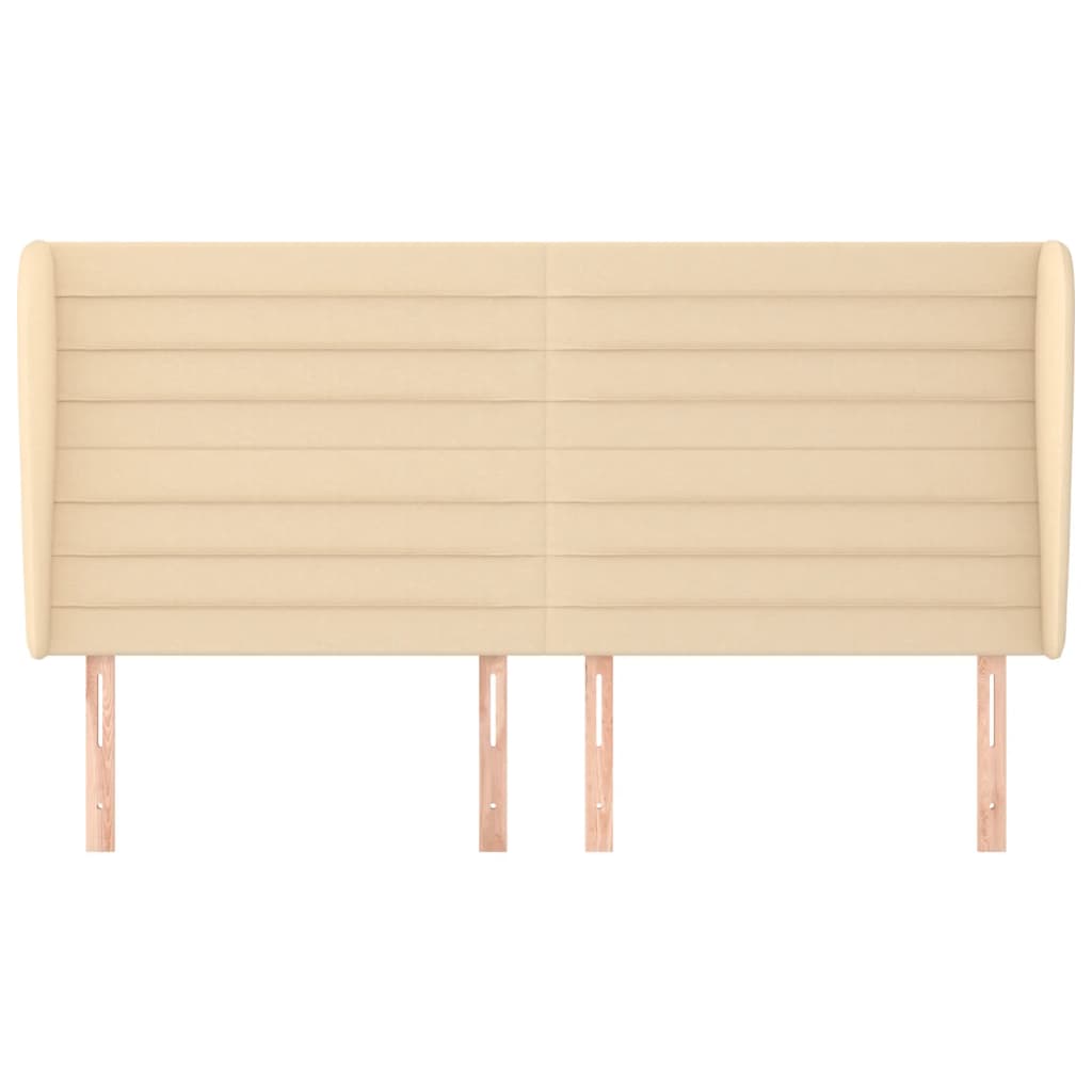Testiera ad Orecchio-Testata con Orecchie Crema 163x23x118/128 cm in Tessuto 953616