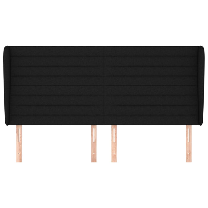 Testiera ad Orecchio-Testata con Orecchie Nera 183x23x118/128 cm in Tessuto 816759