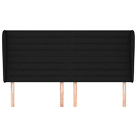 Testiera ad Orecchio Nera 183x23x118/128 cm in Tessuto 3118112