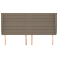 Testiera ad Orecchio-Testata con Orecchie Tortora 183x23x118/128 cm in Tessuto 856612